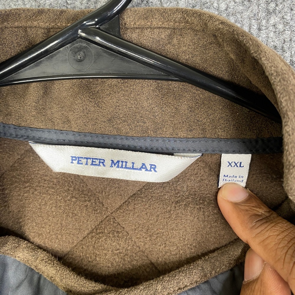 Peter Millar Suffolk Quilted Jacket Mens XXL Grey Diamond Quilt Fleece Line Coat - Picture 2 of 7